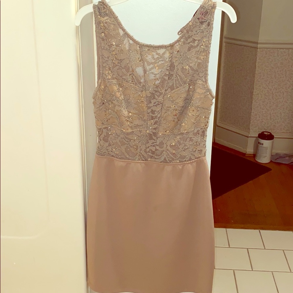 Short tan cream cute dress